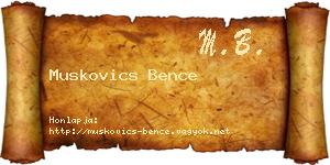 Muskovics Bence névjegykártya